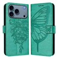 thumbnail image 1 of Butterfly Wallet Case for iPhone 17 Pro with Card Slots & Stand - Shockproof Green, 1 of 5