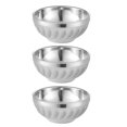 thumbnail image 1 of 3Pcs Stainless Steel Salad Bowls Double Layer Heat Insulation Bowl Food Containers, 1 of 7