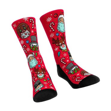 fastboy 2 Pcs Bas de Noël Hiver Chauds Imprimés Dessin Animé Cadeaux de Noël Chaussettes Confortables pour Maison Chambre Type1