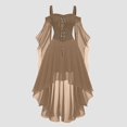 thumbnail image 2 of Robes Style Gothique pour Femmes Grande Taille Mode Robe Midi Corset Manches Longues Évasées Chiffon Fête Élégante, 2 of 5