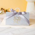 thumbnail image 4 of European Style Wedding Candy Box Packaging Box Paper Box Premium Candy Gift Box with Ribbon and Wooden Ring for Wedding Party, 4 of 4