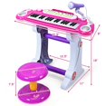 thumbnail image 2 of Costway 37 Key Electronic KeyboardPiano MP3 Input w/ Microphone and Stool Pink, 2 of 9