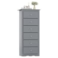 thumbnail image 4 of Gymax Commode Haute à 6 Tiroirs en Bois avec Rails de Guidage de Tiroir en Métal Gris, 4 of 6