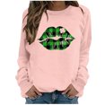 thumbnail image 1 of CEHVOM Womens Solid Shirts Round Neck Long Sleeve Tops Printed Regular Blouse Clearance, 1 of 4