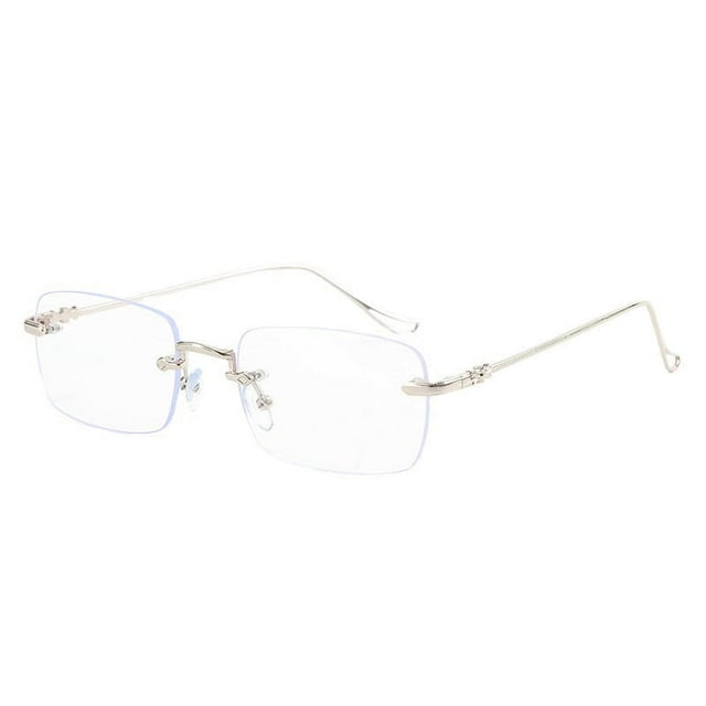 PENGXIANG Blue Light Blocking Glasses Anti Eye Strain Rimless Fashion Glasses for Reading Play Compute