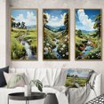 thumbnail image 1 of Designart "In Pasture Countryside Sheep painting" Landscape & Nature Framed Wall Art Set Of 3 - Green Countryside Frame Gallery Wall Set For Home Decor, 1 of 6
