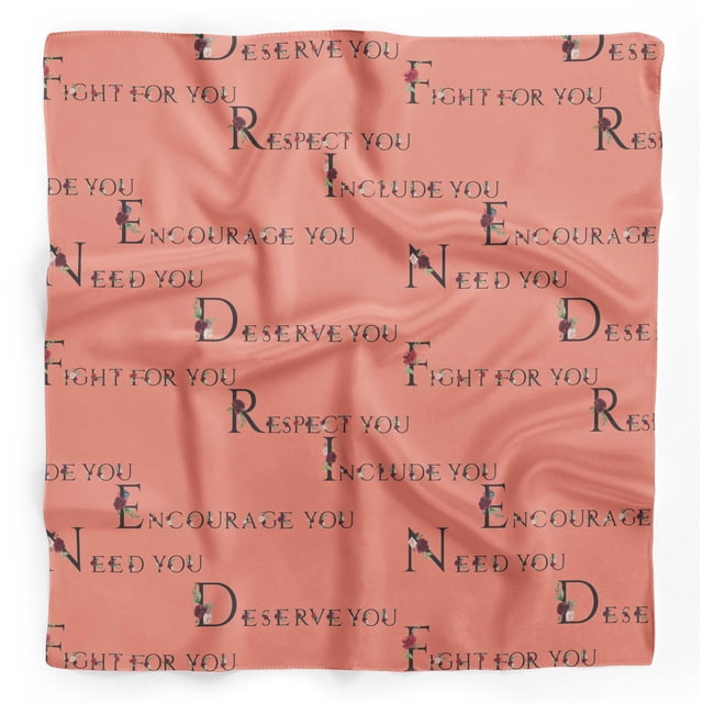 Bimba Orange Quotes Text Pure Silk Printed Head Bandanas Summer Neck Wrap Scarf 40 x 40 Inches