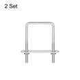 thumbnail image 3 of Unique Bargains Square U-Bolts 2 Sets 52mm Inner Width 80mm Length M6 304 Stainless Steel U Clamp Bolt, 3 of 5