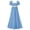 Blue, variant on Huanglei Regency Dresses For Women With Satin Sash Ruffled Puff Sleeve Empire Waist Dress Gown