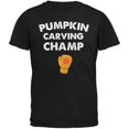 thumbnail image 1 of T-Shirt Noir pour Adulte Halloween Citrouille Sculptée Champion, 1 of 1