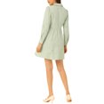 thumbnail image 3 of INSPIRE CHIC Robe pour Femme Manches Longues Col Rabattu Boutonnée Mini Robe Chemise Florale TP Vert Pâle, 3 of 6