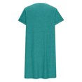 thumbnail image 5 of Penkiiy Robes Grande Taille pour Femmes aux Formes Robe Ample Dames Robe d'Été de Détente Aguichant Petite Col en V Manches Courtes Robe Décontractée 3TG Bleu Ciel, 5 of 5
