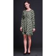 thumbnail image 4 of Bimba Robe Midi Boutonnée à Motif Feuilles Grises et Canard Colvert pour Femmes, Tunique d'Été Décontractée-TTTG, 4 of 7