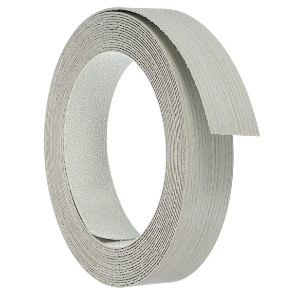 Uxcell Polyvinyl Chloride Edge Banding 1 1/2 inch x 33ft Self-Adhesive Edging Veneer Trim with Hot Melt Grey Wooden