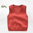 thumbnail image 2 of VEKDONE Chandail Tricoté Sans Manches Décontracté pour Tout-Petits, Col en V pour Enfants, Chandails de Couleur Unie, Camisole, Automne, Basique, Coupe Ample, Chandail à Enfiler, Chemisiers pour Tout-Petit, Rouge Melon D\'eau 90-9, 2 of 4