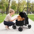 thumbnail image 4 of Gymax Pet Stroller for Small Medium Dogs w/Swivel Front Wheels & One-Step Rear Brake Black, 4 of 10