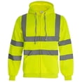 thumbnail image 1 of High Visibility workwear safety full zip hoodie reflective sweatshirt (Yellow,M), 1 of 5