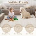 thumbnail image 4 of Washable Runner Rug 2x6 Modern Solid Scalloped Kitchen Runner Mat Minimalist Plain Long Runner Rug for Entryway Bedroom Bedside Non Slip Low Pile Boho Accent Solid Runner Rugs for Nursery, Ivory, 4 of 8