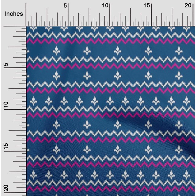 oneOone Cotton Poplin Fabric Chevron Ikat Fabric Prints By Yard 42 Inch Wide