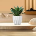 thumbnail image 1 of RuiJiao Clearance Round Planter Pot Vintage-Style White Flower Pots Indoor Textured Cylindrical Succulent Containers, 1 of 5