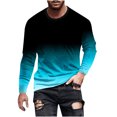 thumbnail image 2 of Meichang T-Shirt à Manches Longues pour Homme, T-Shirts Graphiques pour Homme Décontractés à Imprimé Dégradé 3D, T-Shirts Fantaisie à Col Rond Confortables à Manches Longues pour Homme, 2 of 5