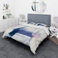 thumbnail image 1 of Designart 'Blue Interlude' Geometric Bedding Set - Duvet Cover & Shams, 1 of 4