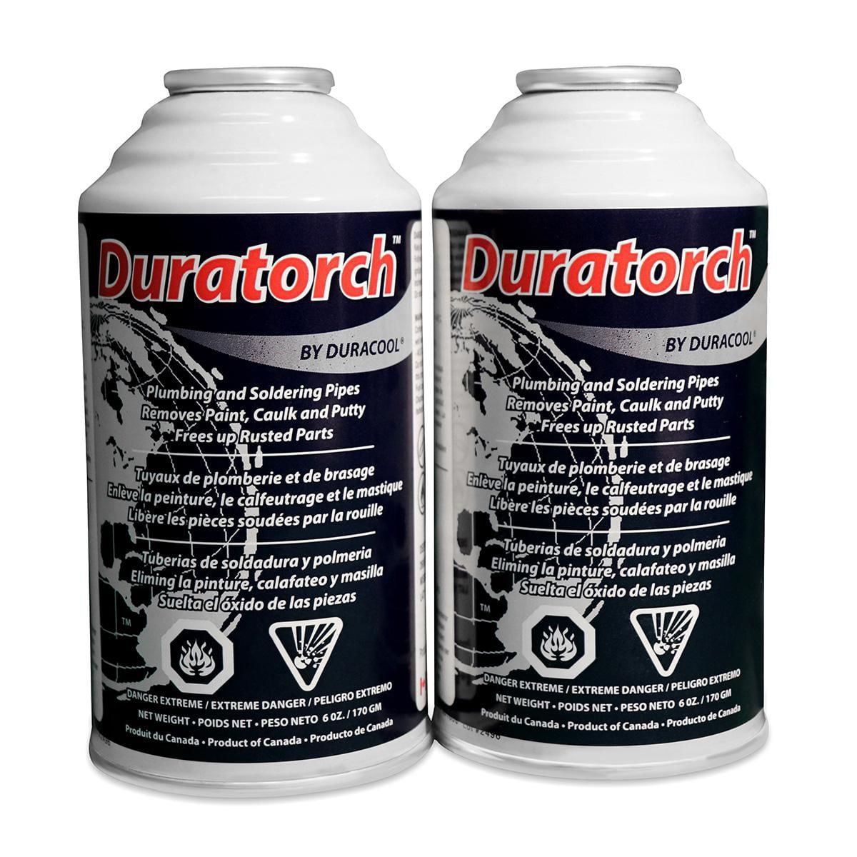 Kit de torche Duracool® DuraTorch™, comprend une tête de luxe à allumage automatique et 2 bidons de carburant pour torche. Jusqu'à % heures de temps de combustion par bidon de carburant.