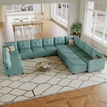 thumbnail image 1 of LLappuil Modular Sectional Sofa, 14 Seat Oversized Modular Sectional Sofa with Storage, Faux Leather Waterproof Sofa for Living Room, 1 of 9