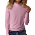 thumbnail image 2 of Floleo Women's Ribbed Turtleneck Fitted Tops Long Sleeve Shirts Basic Thermal Layering(Pink,M), 2 of 9