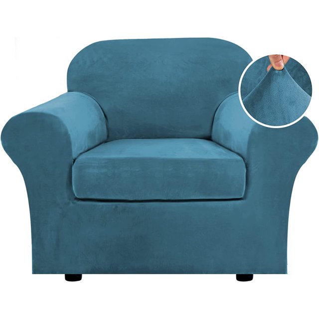 Modern Velvet Plush 4 Piece High Stretch Sofa Slipcover Furniture Protector Form Fit Luxury Thick Sofa Cover, Machine Washable