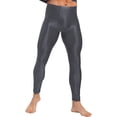 thumbnail image 1 of YUUMIN Men's Shiny Compression Pants Oil Glossy Stretchy Workout Sports Base Layer Trousers Dark Grey M, 1 of 6