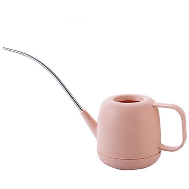 Style Nordique Long Arrosoir en Acier Buse Arrosoir Intérieur 1000Ml (Rose)