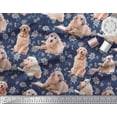 thumbnail image 3 of Soimoi Cotton Cambric Fabric Floral,Book & Golden Retriever Dog Decor Fabric Printed Yard 56 Inch Wide, 3 of 3