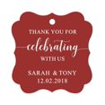 thumbnail image 1 of Darling Souvenir Fancy Frame Custom Paper Tags Thank You For Celebrating With Us Wedding Favor Gift Hang Tags-Maroon-100 Tags, 1 of 1