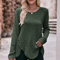 thumbnail image 2 of Timegard Tops for Women Ribbed Long Sleeve Scoop Neck Button Pullover Fall Casual Loose Tops Sweater, 2 of 5