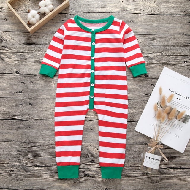 Pyjama Unisexe à Rayures pour Bébé Garçon Fille, Barboteuse en Coton, une Pièce, Tenue de Nuit, Ensemble de Pyjama
