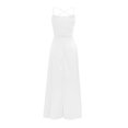 thumbnail image 4 of Pompotops Robe Longue à Bretelles Dos Dégagé Unie pour Femme, Ajustée, Épaules Dénudées, Robe de Soirée, 4 of 6