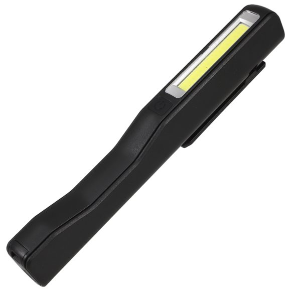 Lampe Stylo de Poche LED COB avec Bande Magnétique Rotative Idéale pour Camping Atelier Automobile (Noir)