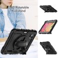 thumbnail image 4 of Case for iPad Mini 7 A17 Pro 2024/Mini 6 2021 8.3 Inch 7th/6th Gen with Screen Protector, 360 Degree Rotating Kickstand Hand Strap Shockproof Cover with Shoulder Strap, Black, 4 of 7