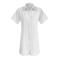 thumbnail image 4 of Weiqiqre Chemises pour Femmes Été Robe en Coton et Lin Robe Mini à Col en V Décontractée à Manches Courtes Tunique Ample Robes, 4 of 5