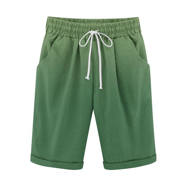 Plebaso Men's Stylish Shorts Gradient Color Summer Beach Shorts Drawstring Casual Knee Length Shorts
