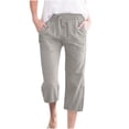 thumbnail image 2 of DPTALR Womens Casual Solid Color Elastic Loose Pants Straight Wide Leg Trousers With Pocket, 2 of 5