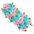 thumbnail image 3 of Baohd Arch Rose Flower Panel Table Runner Bouquet for Wedding Blue and Pink, 3 of 7