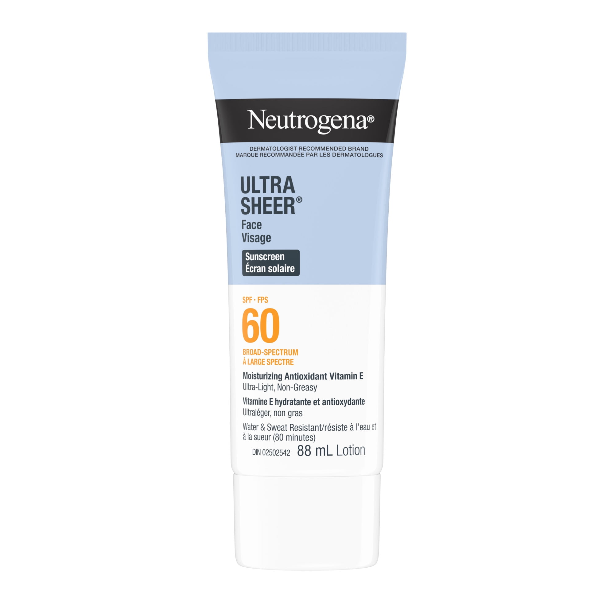Neutrogena Ultra Sheer Écran solaire Visage FPS 60, 88 ml