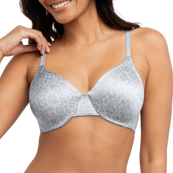 Bali Women's One U Underwire, Smoothing & Concealing Full-Coverage Bra, DF3W11, Leopard Print Grey 2, 42D