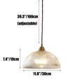 thumbnail image 2 of Clear Ribbed Glass Dome Pendant Light Fixture, Semicircle Transparent Glass Pendant Lamp, Vintage Farmhouse Pendant Light, Pendant Lighting for Kitchen Island Sink Dining Table Bar Entrance, 2 of 7