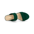 thumbnail image 4 of BLISSFUL STEP Women's Shoes Dual Straps Mid Chunky Heel Slide Sandals Green 7, 4 of 8