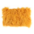 thumbnail image 1 of Coussin Lombaire en Fourrure d'Agneau Mongol Jaune avec Insert en Polyester, 1 of 1