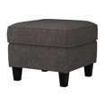 thumbnail image 1 of Georgia Linen-Like Upholstered Square Ottoman, 1 of 4