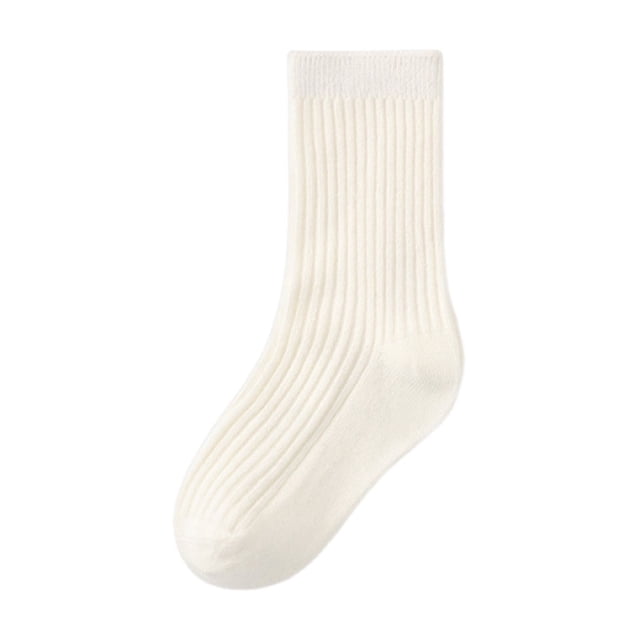 Soccer Socks Girls Children's Socks Boys Middle Tube Socks Solid Colour Socks Ruffle Socks Girls White L